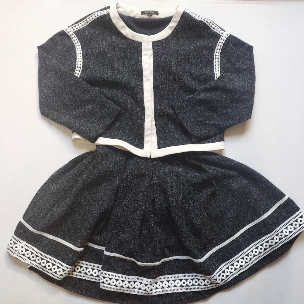 Tweed Black and White Outfit Set